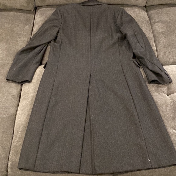 Vintage 90s B.W. Harris Mens 42 Long Black Wool Long Overcoat Topcoat Cosplay - Picture 9 of 10